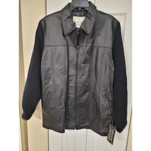 CBO‎ CHIC Genuine Black Womens Leather New York Knit Sleeve Fully Lined Size 1X